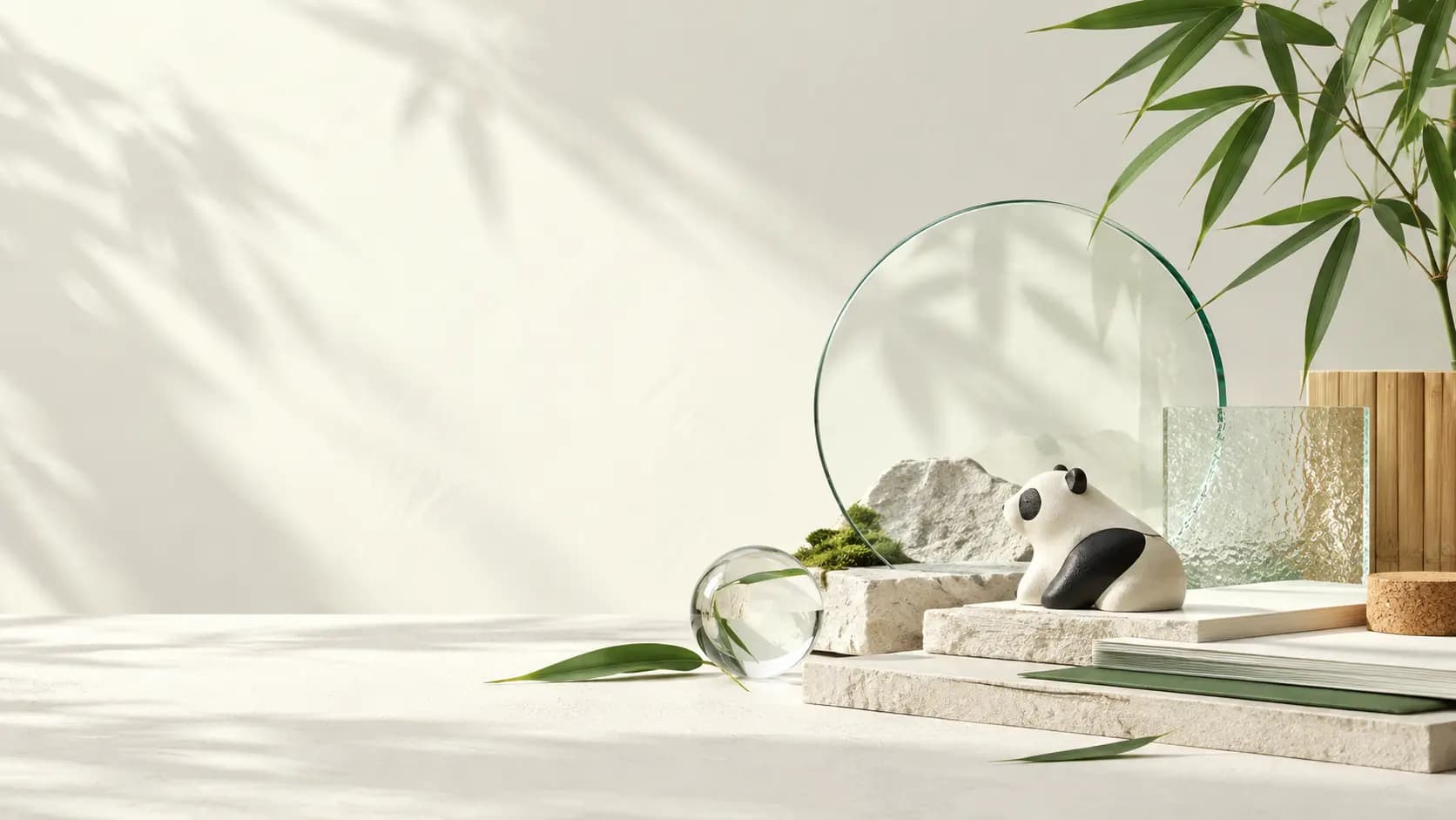 熊猫、自然、材料与长期治理关系的 Panda-ESG 概念视觉
